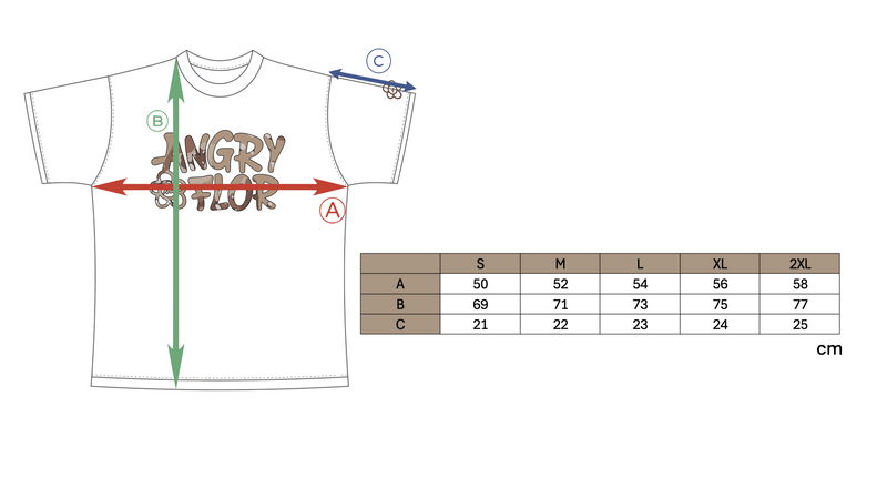 CAMOUFLAGE LOGO TEE - WHITE size chart