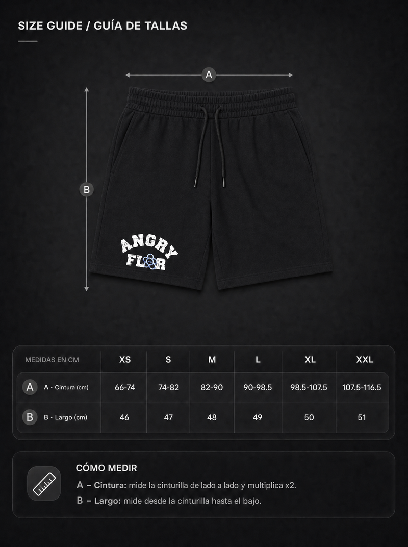 AZULEJOS SHORTS size chart