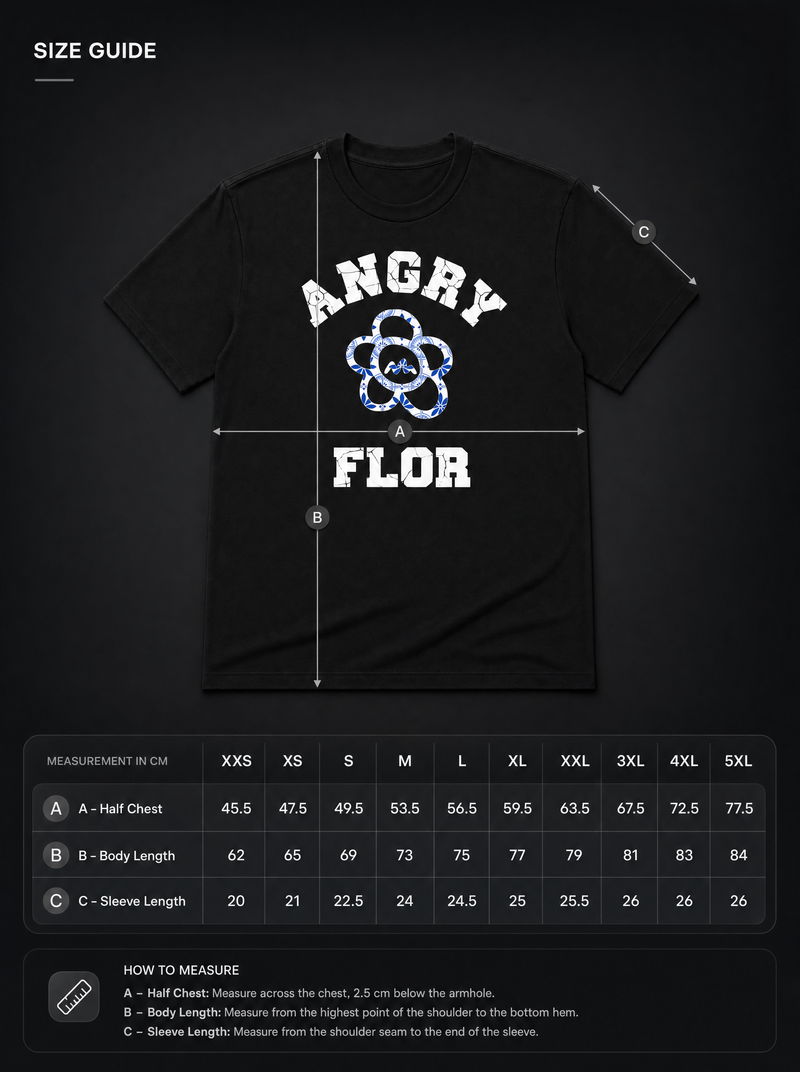 AZULEJOS TEE size chart