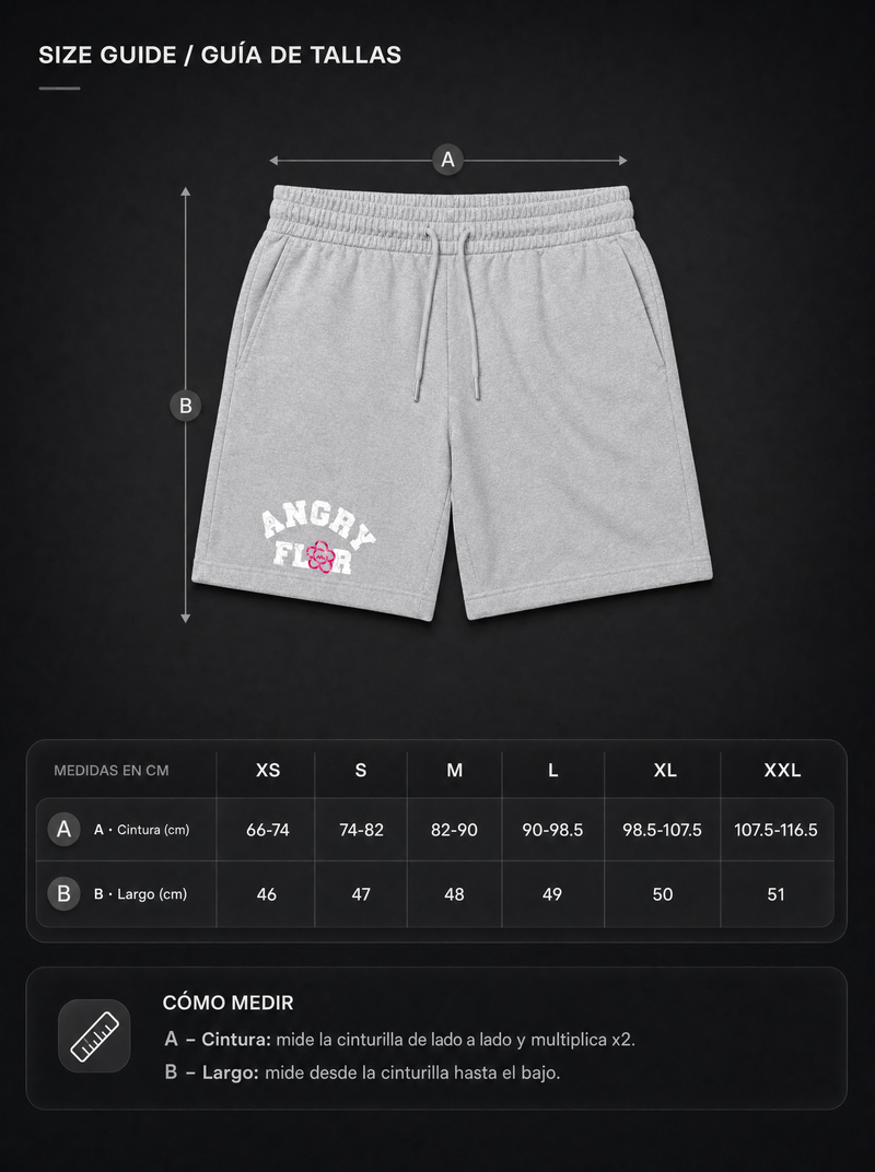 PINK CAMOUFLAGE SHORTS size chart