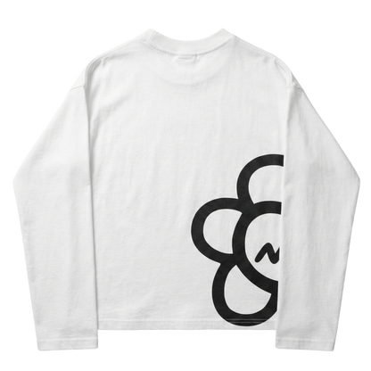 HALF BLOOM LONG SLEEVE TEE - WHITE