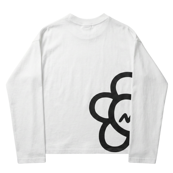 HALF BLOOM LONG SLEEVE TEE - WHITE