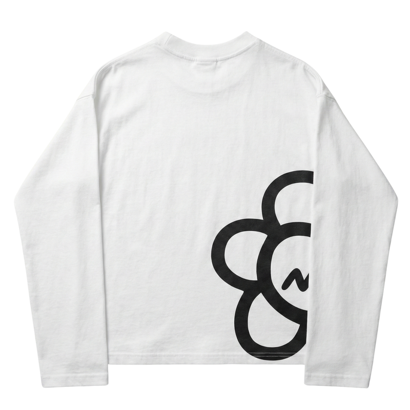 HALF BLOOM LONG SLEEVE TEE - WHITE