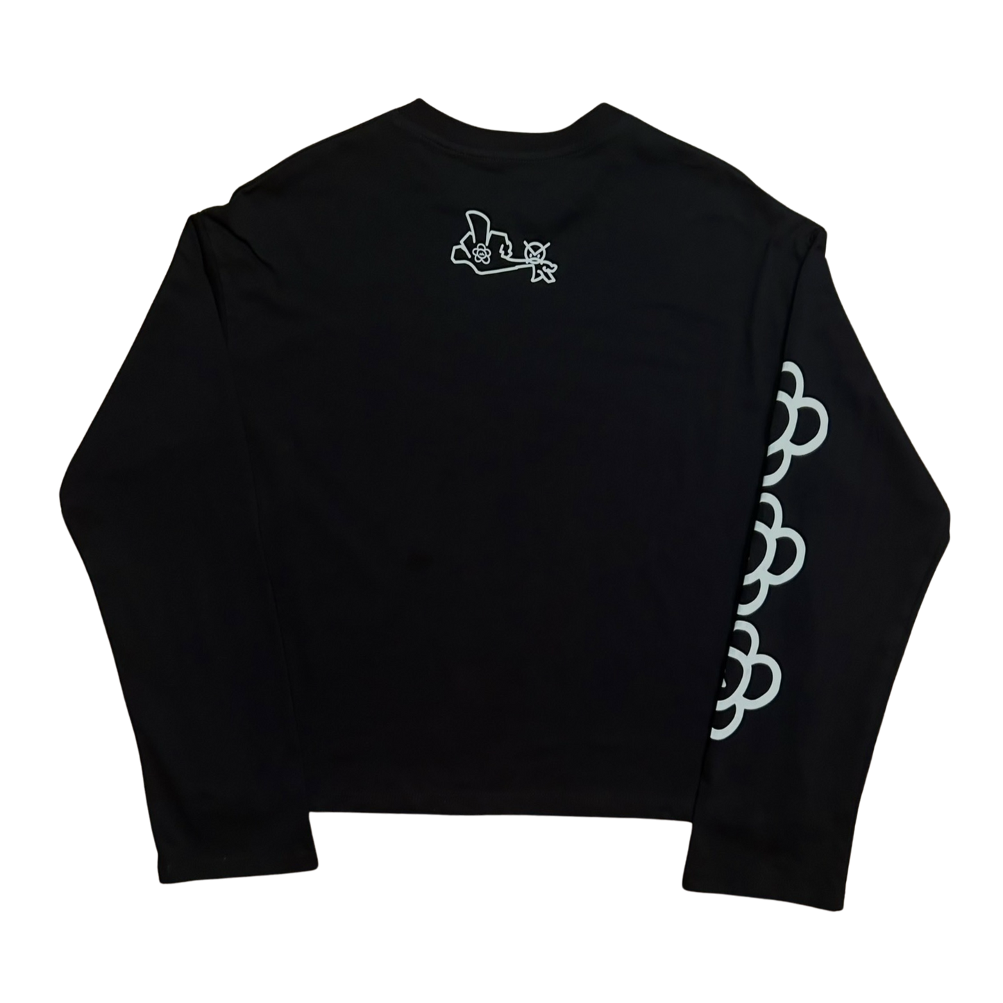 ANGRY FLOR LONG SLEEVE TEE- BLACK