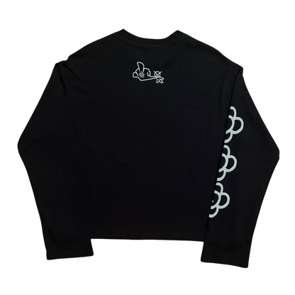 ANGRY FLOR LONG SLEEVE TEE- BLACK