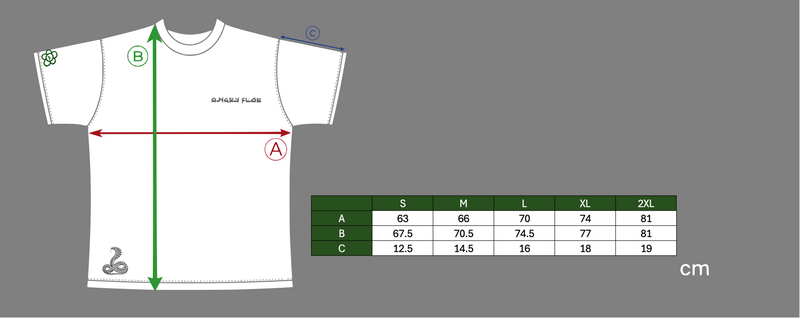MISTO KING TEE - WHITE size chart