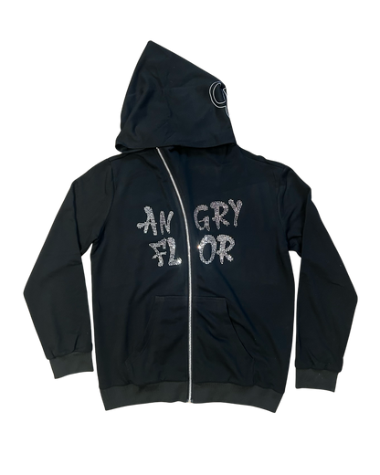 RHINESTONE ZIP HOODIE