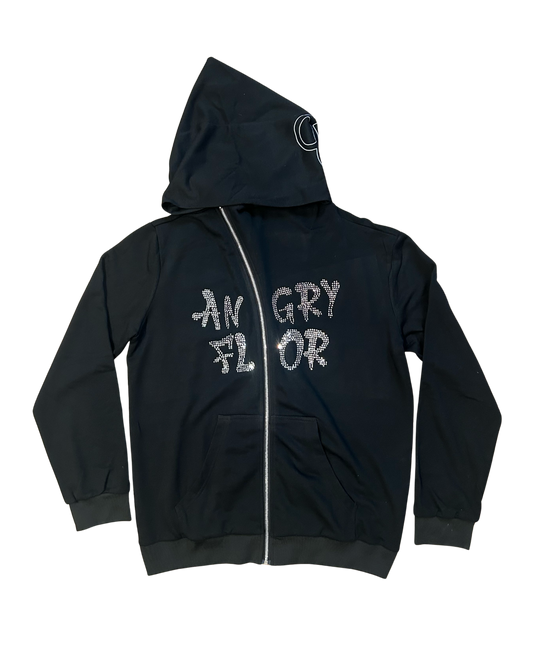 RHINESTONE ZIP HOODIE