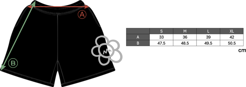 RHINESTONE SHORTS 1/1 size chart