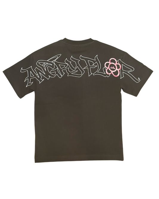 ANGRY FLOR TEE - DARK GREY