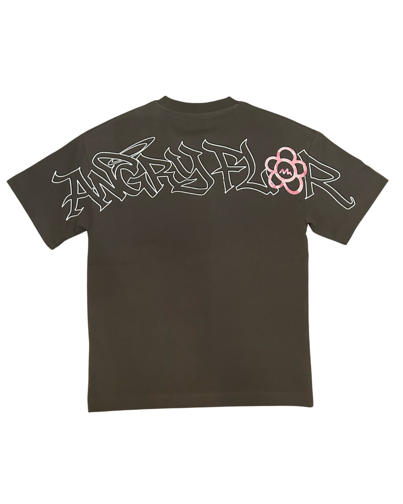 ANGRY FLOR TEE - DARK GREY