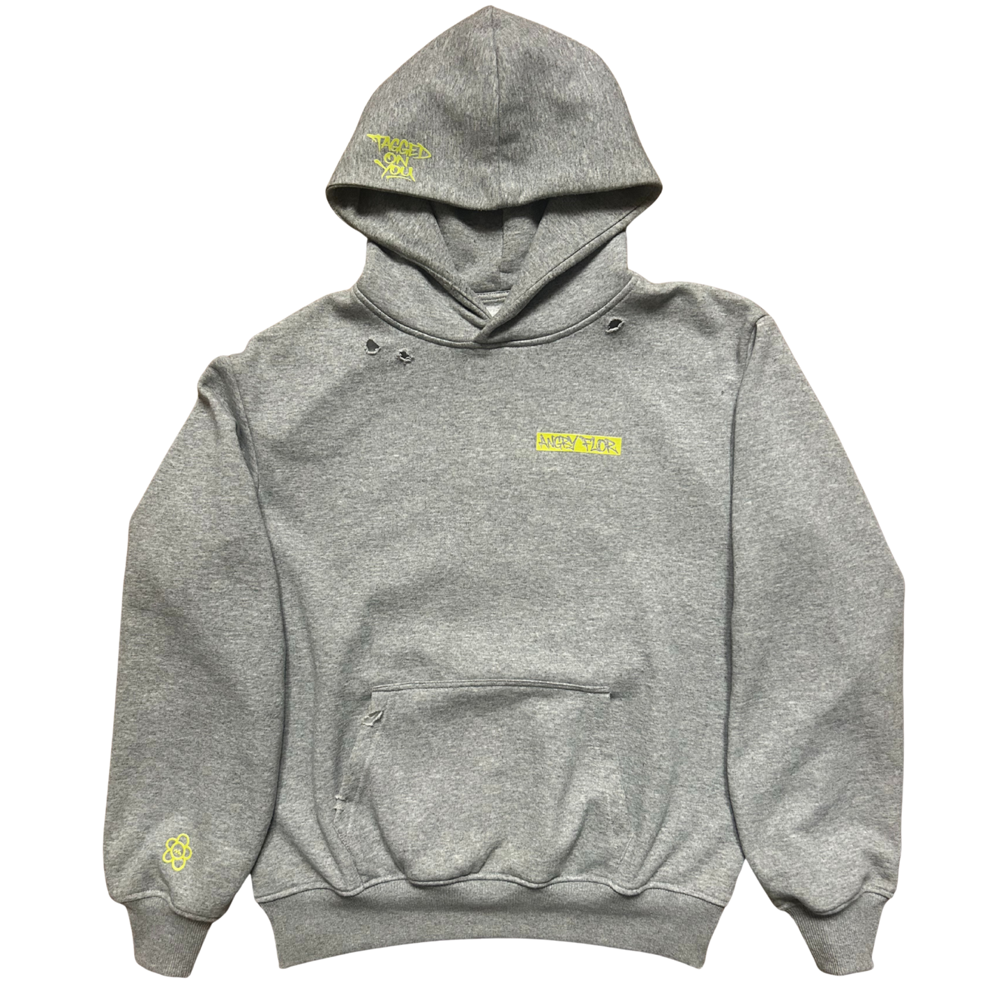 ANGRY FLOR HOODIE - GREY