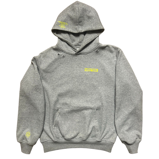 ANGRY FLOR HOODIE - GREY
