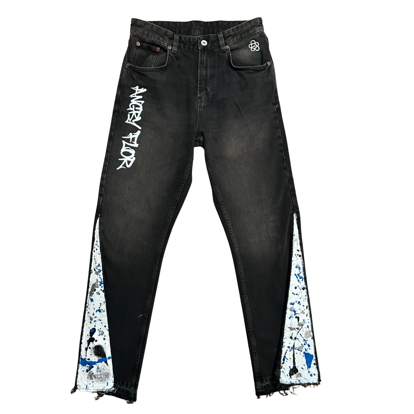 HANDMADE FLARED JEANS - BLACK
