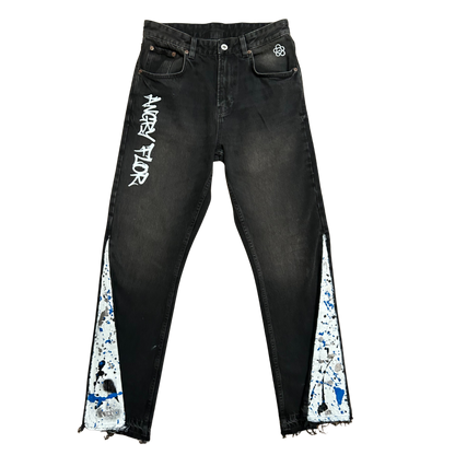 HANDMADE FLARED JEANS - BLACK