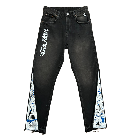 HANDMADE FLARED JEANS - BLACK