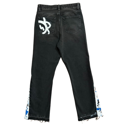 HANDMADE FLARED JEANS - BLACK