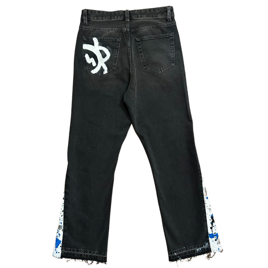 HANDMADE FLARED JEANS - BLACK