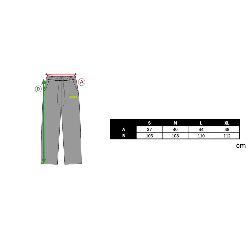 ANGRY FLOR FLARED PANTS - GREY size chart